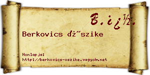 Berkovics Őszike névjegykártya